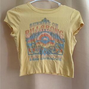 Billabong Yellow Retro Graphic Crop Tee